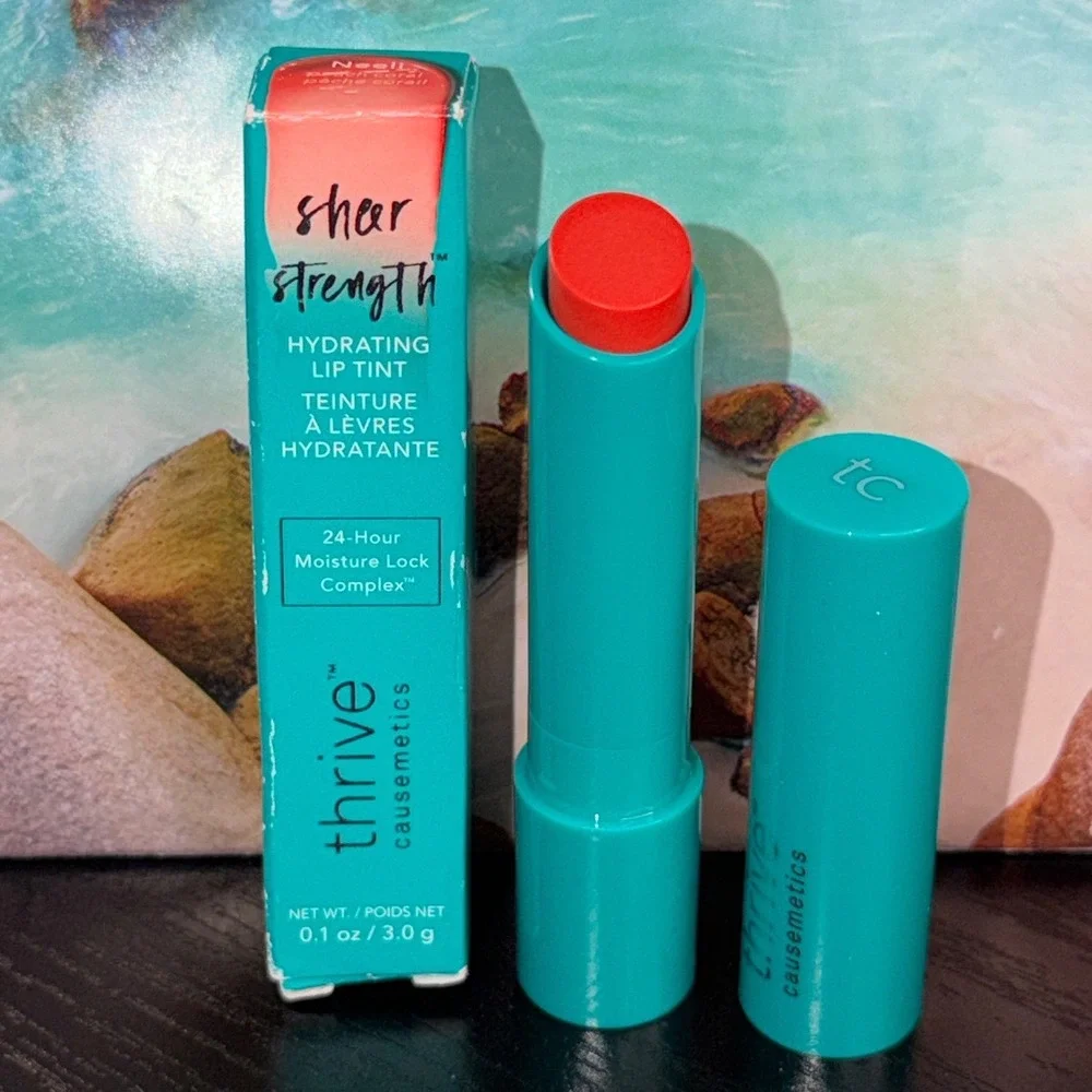Thrive Causemetics Sheer Strength Hydrating Lip Tint Neeli Peach Coral 0.1oz NEW